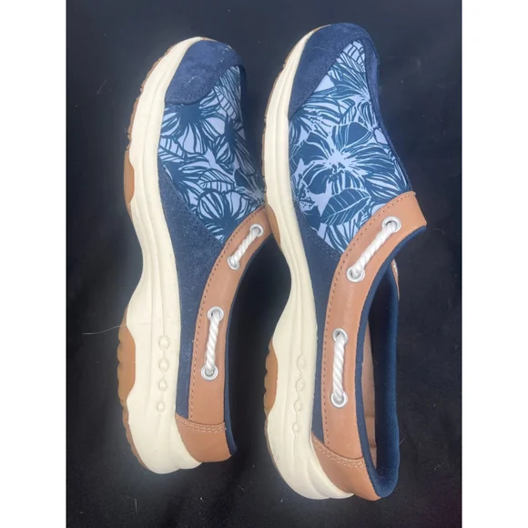 Women's Easy Spirit Travelport 17 Leather Slip On Clog Shoes Size 10N Blue EUC - Picture 4 of 6